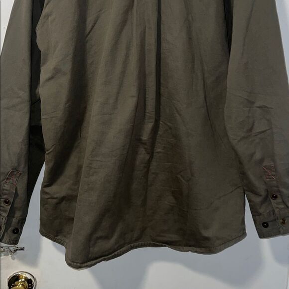 GIOBERTI Olive Green 100% Cotton & Soft Twill Shirt Jacket w/ Flannel Lining-XL - Picture 9 of 12
